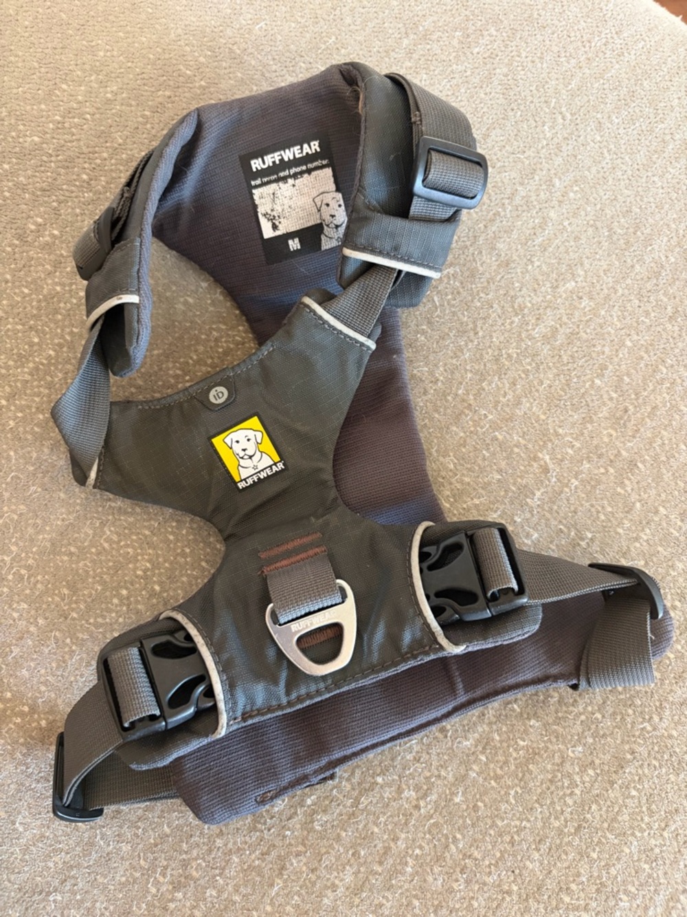 Ruffwear Gray Reflective Dog Harness with Lead Loop